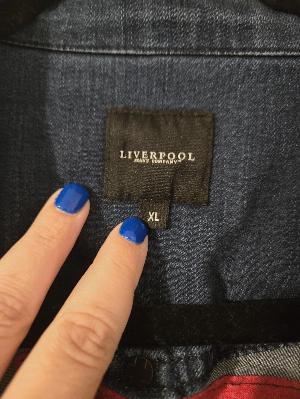 Custom Made Liverpool Denim Jacket with American Flag Patch - Picture 4 of 5